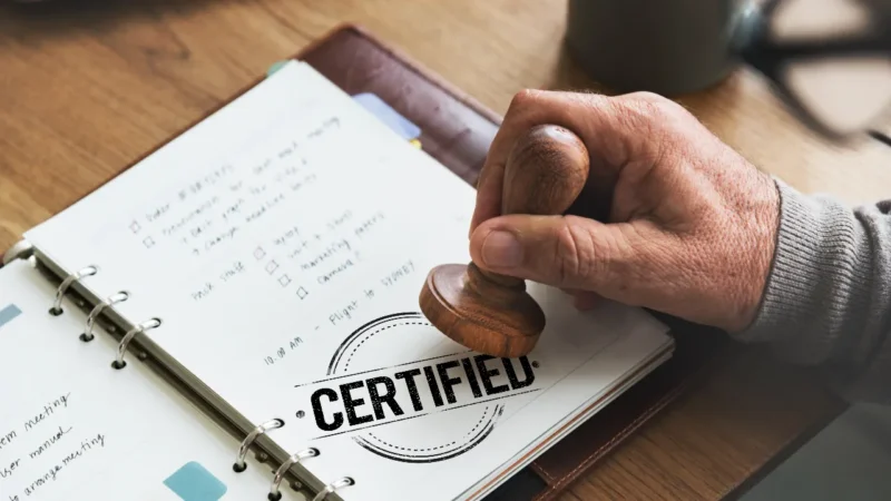 Guarantee approved authorized certified concept