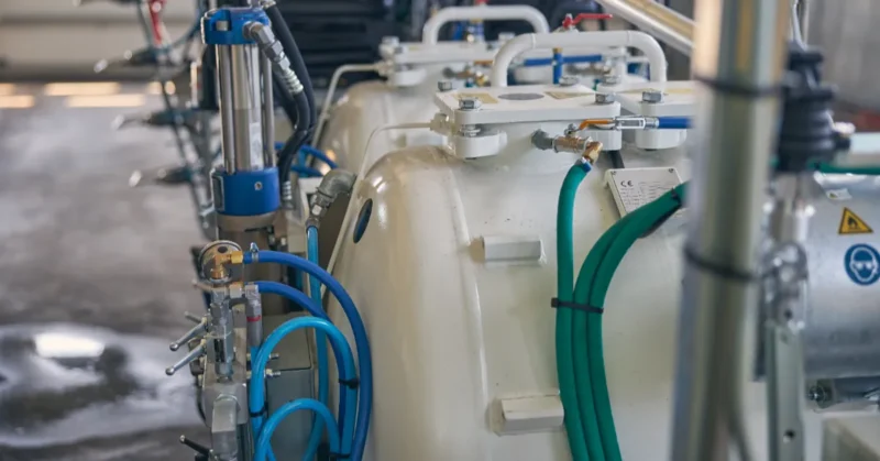 Chemical dosing tank system industrial plant