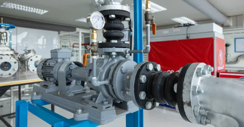 Industrial water pump with pressure gauge