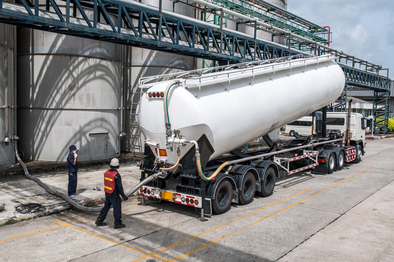 Truck Being Loaded at Industrial Facility