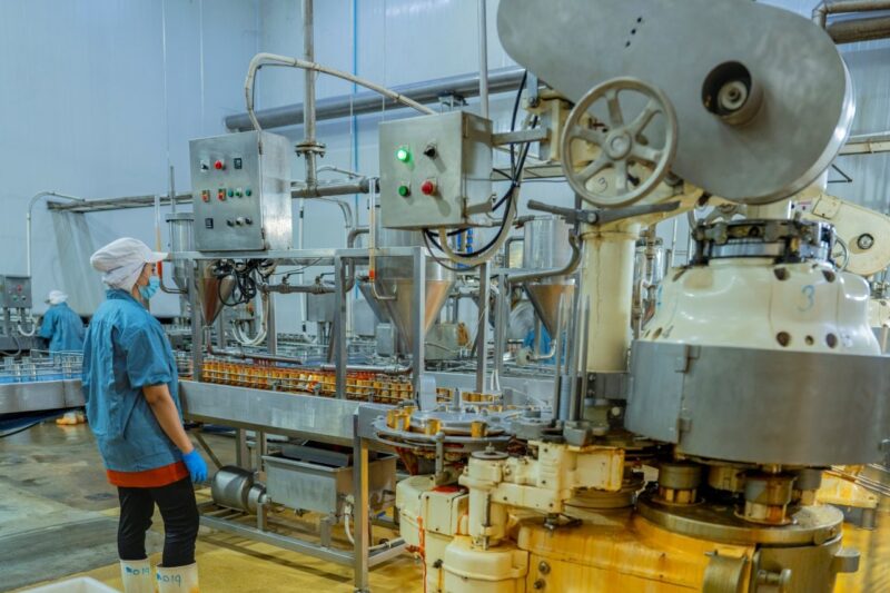 Factory worker in hygienic gear inspecting cans on 2026 01 09 11 53 12 utc (1)
