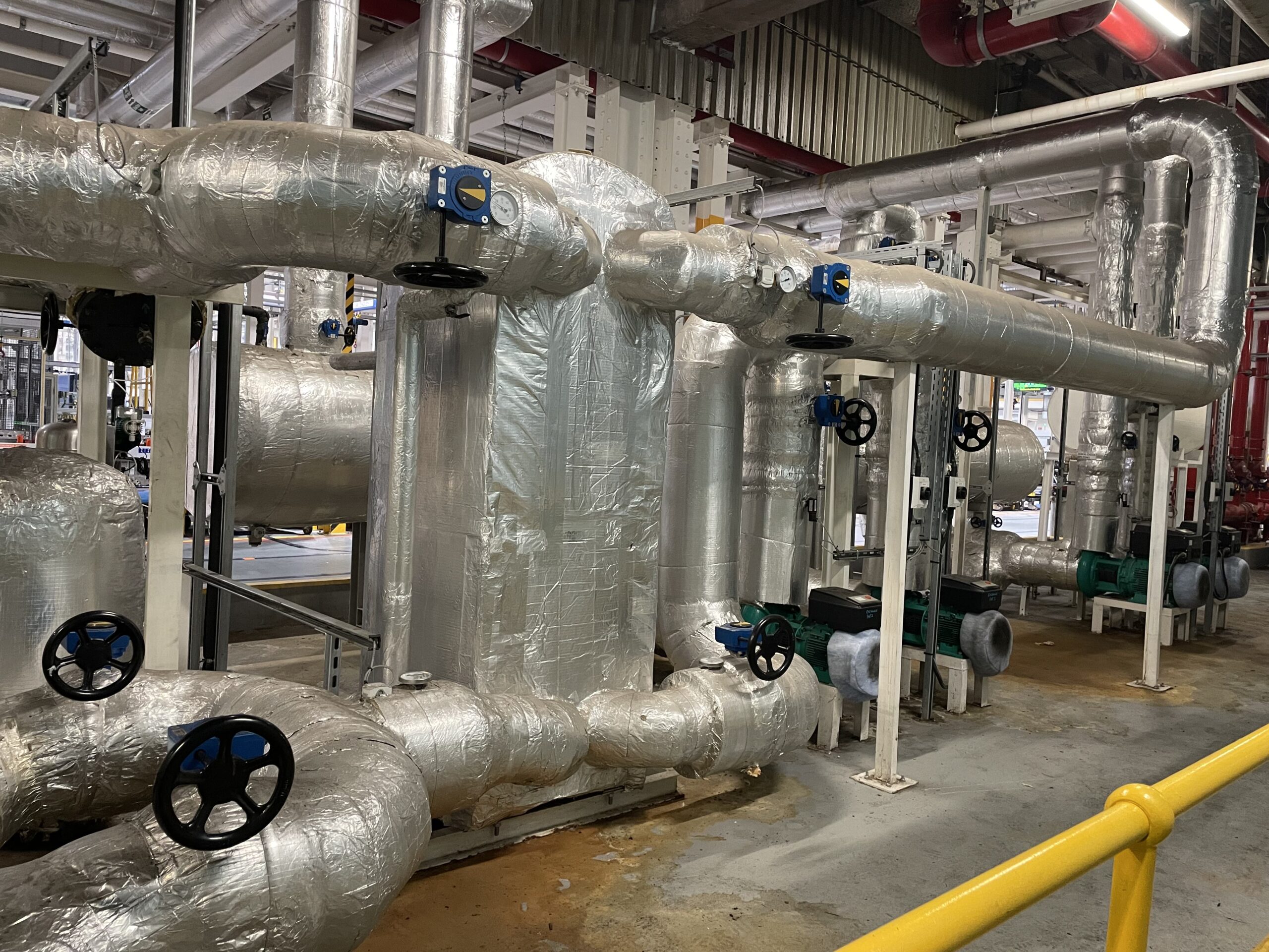 Industrial boiler system piping