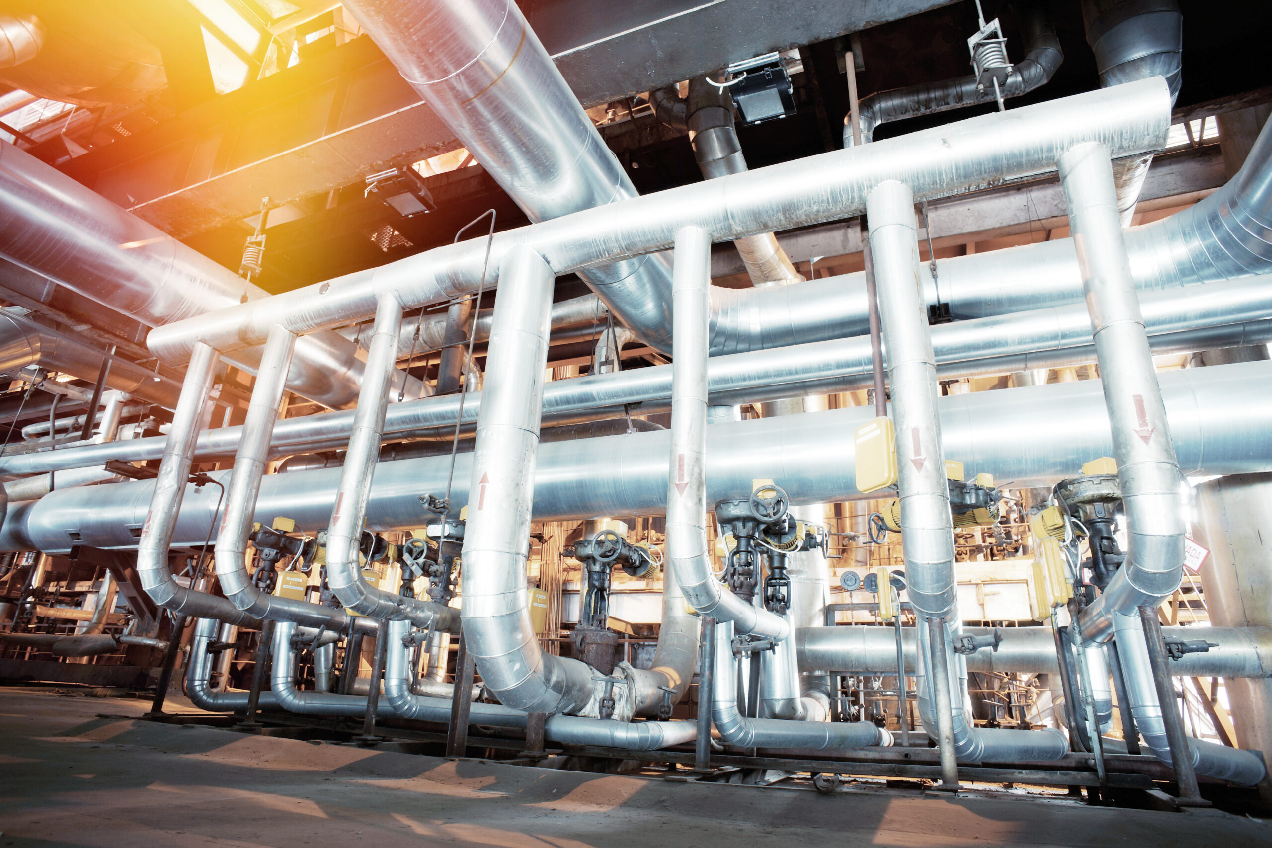 Industrial oil cooler system piping