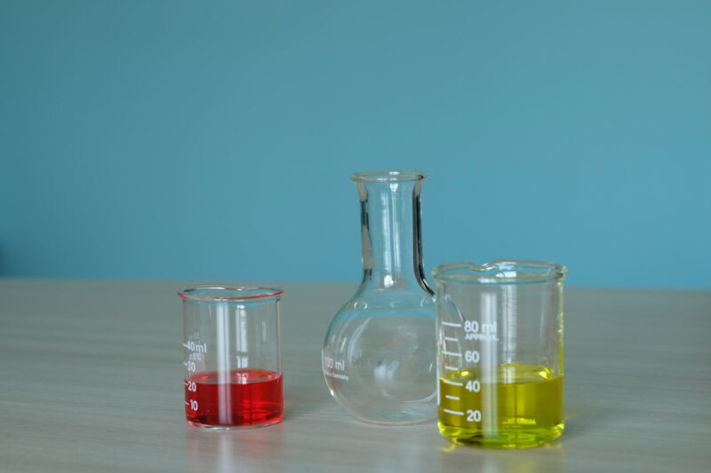 Researching in laboratory