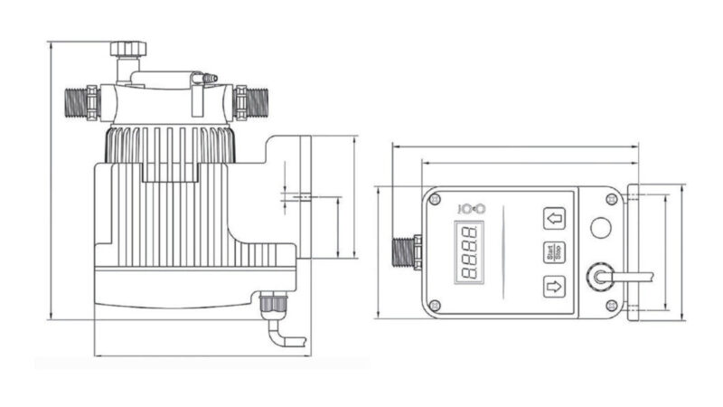 Dimensi pompa es solenoid diaphragm