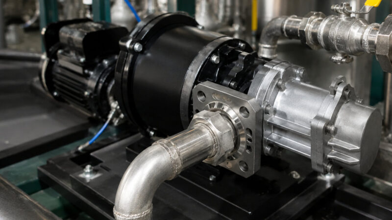 Close up of industrial pump system